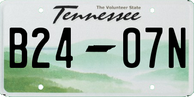 TN license plate B2407N