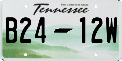 TN license plate B2412W