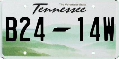 TN license plate B2414W