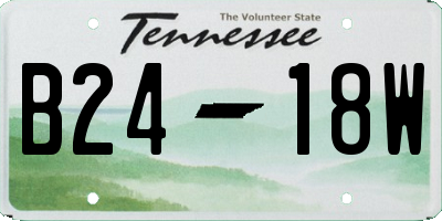 TN license plate B2418W