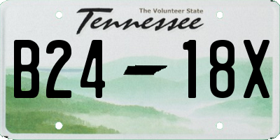 TN license plate B2418X