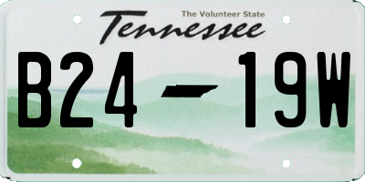 TN license plate B2419W