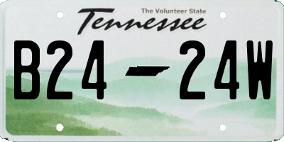 TN license plate B2424W