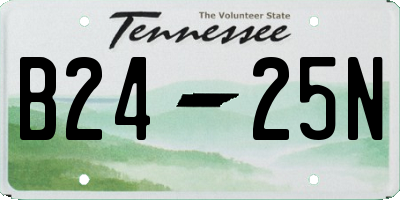TN license plate B2425N