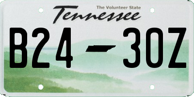 TN license plate B2430Z