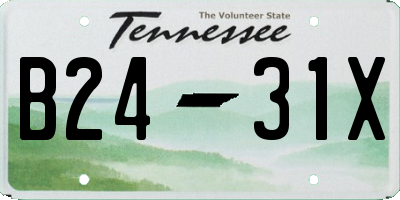 TN license plate B2431X