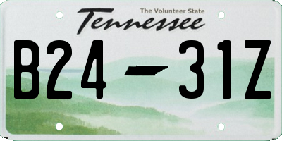 TN license plate B2431Z