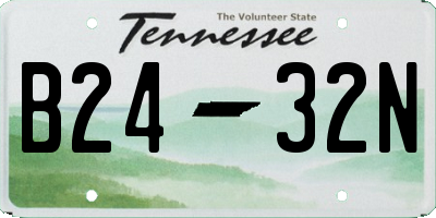 TN license plate B2432N