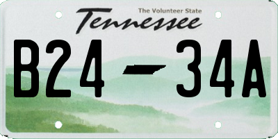 TN license plate B2434A