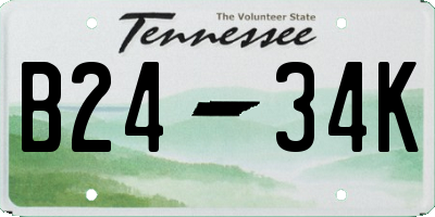 TN license plate B2434K