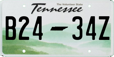 TN license plate B2434Z