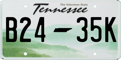 TN license plate B2435K