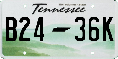 TN license plate B2436K