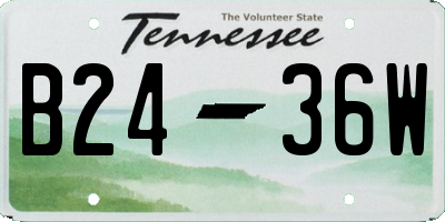 TN license plate B2436W