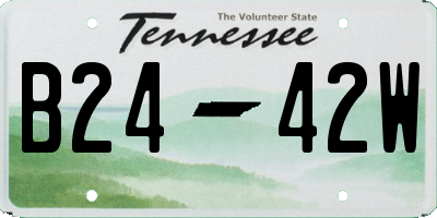 TN license plate B2442W