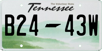 TN license plate B2443W