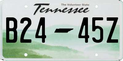 TN license plate B2445Z