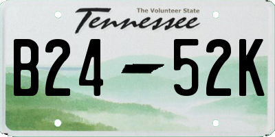 TN license plate B2452K