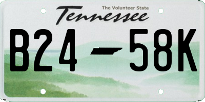 TN license plate B2458K