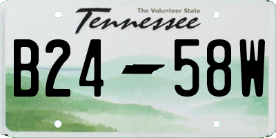 TN license plate B2458W
