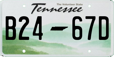TN license plate B2467D