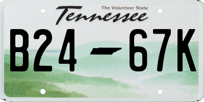 TN license plate B2467K