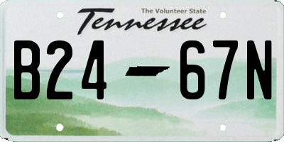 TN license plate B2467N