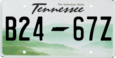 TN license plate B2467Z