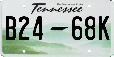 TN license plate B2468K
