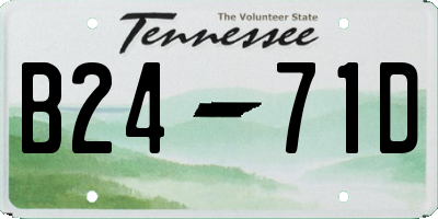 TN license plate B2471D