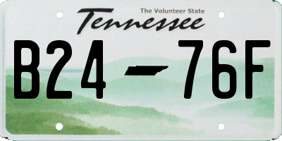 TN license plate B2476F