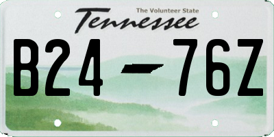 TN license plate B2476Z