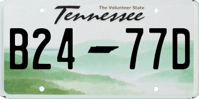 TN license plate B2477D