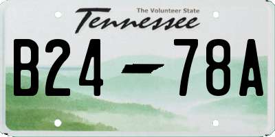 TN license plate B2478A