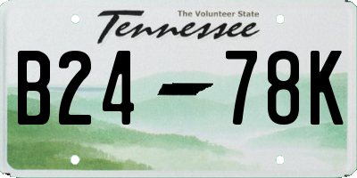 TN license plate B2478K