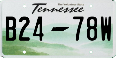 TN license plate B2478W