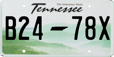 TN license plate B2478X