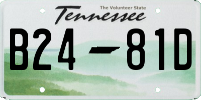 TN license plate B2481D