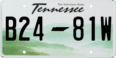 TN license plate B2481W