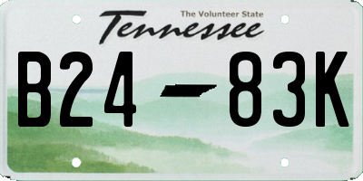 TN license plate B2483K