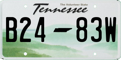 TN license plate B2483W