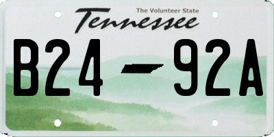 TN license plate B2492A