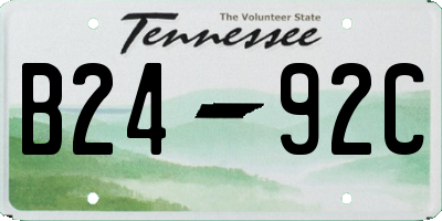 TN license plate B2492C