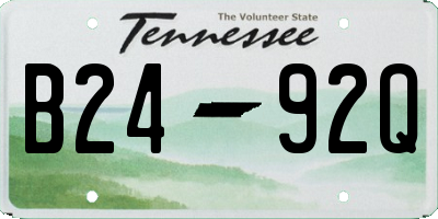TN license plate B2492Q