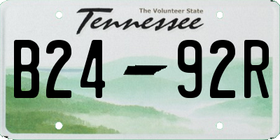 TN license plate B2492R
