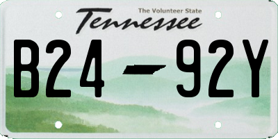 TN license plate B2492Y