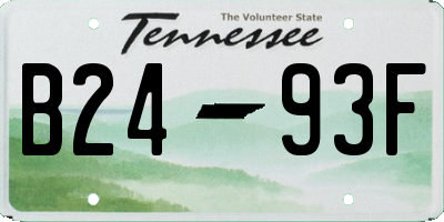 TN license plate B2493F