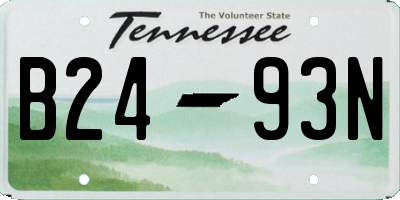 TN license plate B2493N