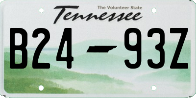 TN license plate B2493Z
