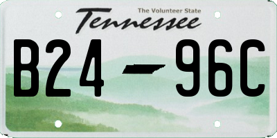 TN license plate B2496C